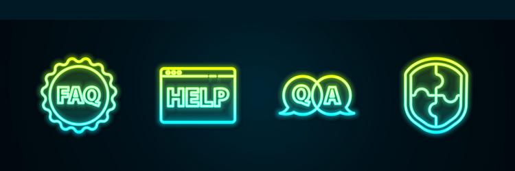 set line label with text faq browser help vector image