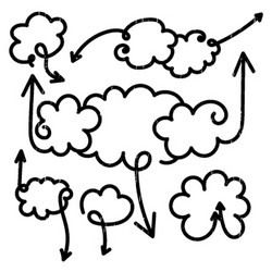 set of speech bubbles with arrows vector image