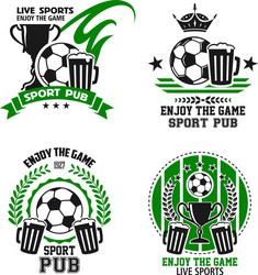 Sports Pub Icons - Football & Beer Vector Image