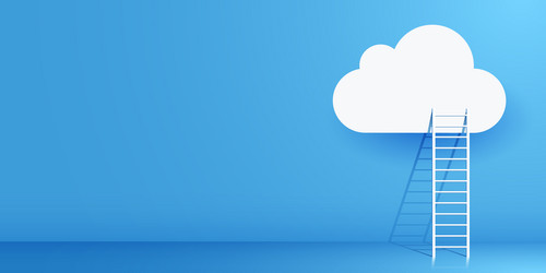 staircase leading to the cloud storage vector