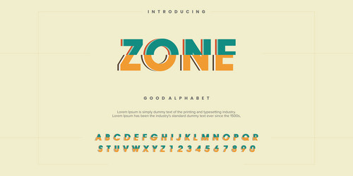zone futuristic minimalist display font design vector image