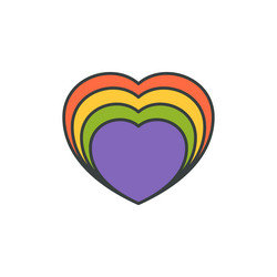 abstract rainbow halftone multicolored heart shape vector image