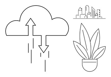 cloud computing concept with upload vector image