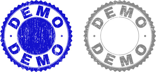 Grunge demo scratched stamp seals vector