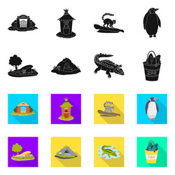 isolated object nature and fun sign set vector image
