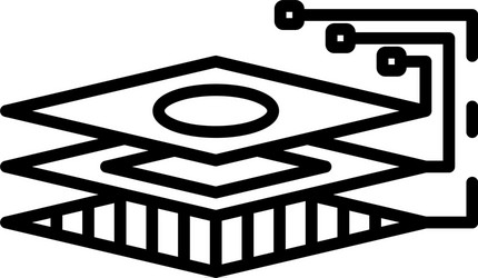 layer robot technology icon outline style vector image