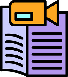learn zoom line filled style icon design vector image