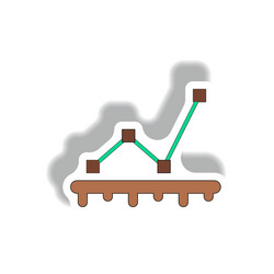 line graph chart business statistic vector image