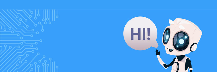 Smiling Robot Chatbot - Hi Greeting vector image