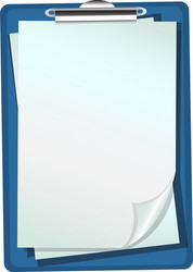 Blue Folder with Paper Sheets vector image