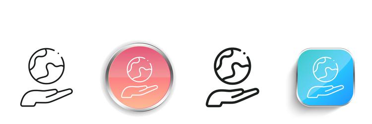 earth icon thin linear regular and button style vector image