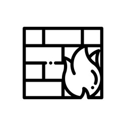 firewall icon thin linear style design isolated vector image