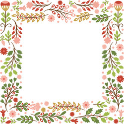 Retro floral frame and ribbon Royalty Free Vector Image