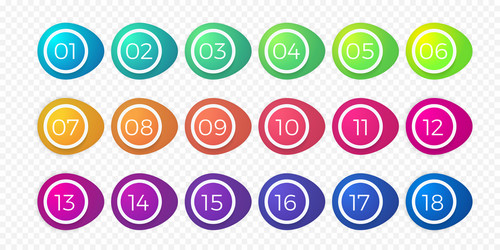number bullet point flat color gradient web vector image