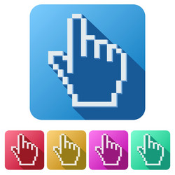 pixel cursor flat icon click mouse hand vector image