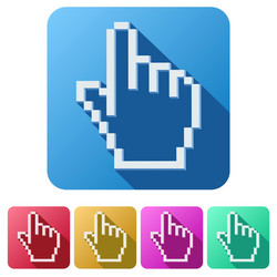 Pixel cursor flat icon click mouse hand vector