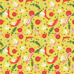 seamless pattern with food slices design elements vector image