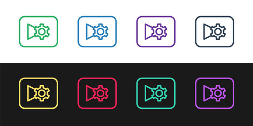set line music or video settings button icon vector image