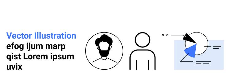 abstract representation of user avatars and data vector image
