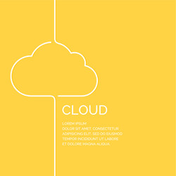 cloud in a linear style on yellow vector image