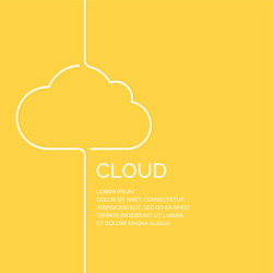 Cloud in a linear style on yellow vector