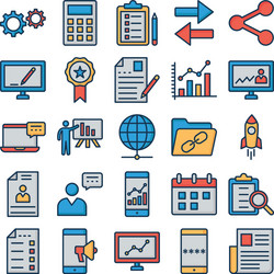 digital system icons set every single icon vector image