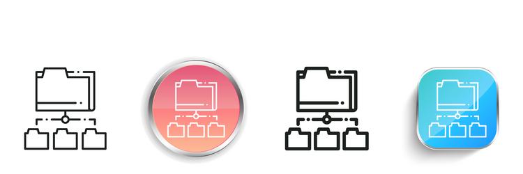 folder icon thin linear regular and button style vector image