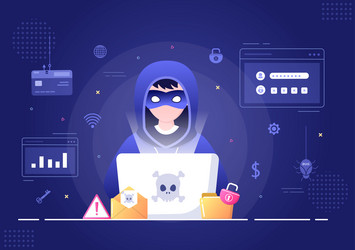 hacker using computer server to activity hacked vector image