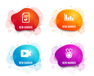 histogram approved checklist and video camera vector