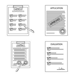 isolated object of form and document logo set vector image