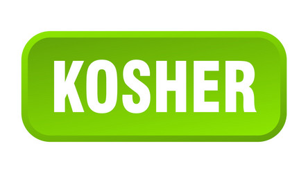 kosher button square 3d push vector image