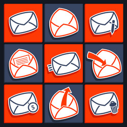 set of icons for app envelopes and message vector image