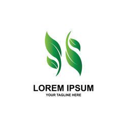 Simple green leaf icon logo Royalty Free Vector Image