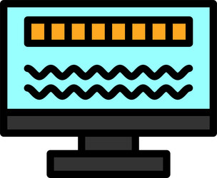 byte wave line filled style icon design vector image