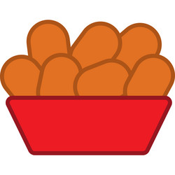 chicken nuggets filled outline icon vector