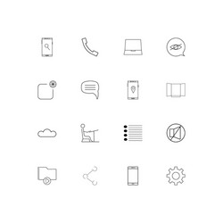 devices linear thin icons set outlined simple vector image