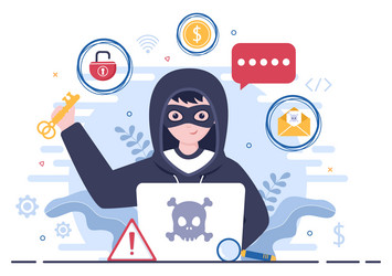 hacker using computer server to activity hacked vector image