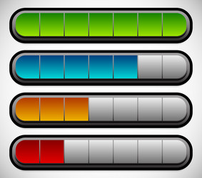 horizontal progress loading bars meters level vector