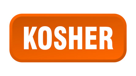 kosher button square 3d push vector image
