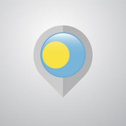 map navigation pointer with palau flag design vector image