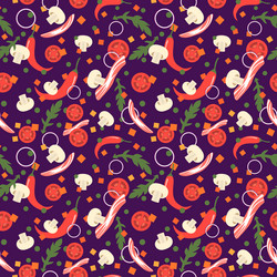 seamless pattern with food slices design elements vector