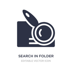 Search in folder icon on white background simple vector