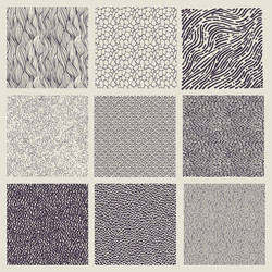 Set of hand drawn marker and ink patterns vector