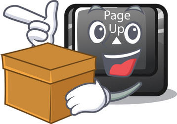 with box button page up isolated character vector image