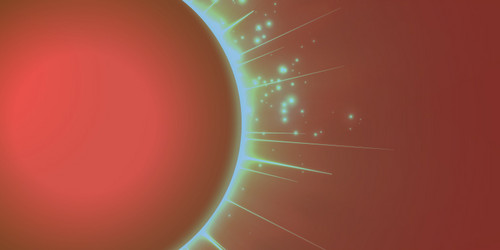 Abstract red background with planet vector