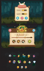 complete set of level button game ui pop-up icon vector image