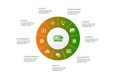 digital content infographic 10 steps circle design vector image