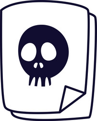 document with skull line style icon design vector image