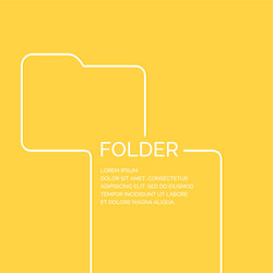 Folder in a linear style on yellow vector