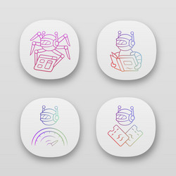 internet bots app icons set crawler text-reading vector image